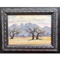ORIGINAL WELL KNOWN SA ARTIST - PHILIP NEL - LANDSCAPE OIL ON CANVAS ON BOARD SIGNED AND DATED