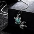 Yellow, Green or Blue Luminous Glow In The Dark Fish  Necklace Pendant Including Chain Plus Giftbox