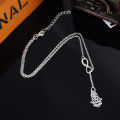 925 Sterling Silver Filled  Hand of Fatima Hamsa Adjustable Charm Necklace Jewelry 49cm