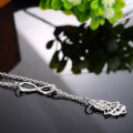 925 Sterling Silver Filled  Hand of Fatima Hamsa Adjustable Charm Necklace Jewelry 49cm