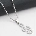 316L Stainless Steel Unisex MUSIC NOTE  Pendant  Necklace PLUS FREE and 60cm Ball Chain
