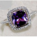2CT Color Changing Alexandrite 925 Solid Sterling Silver Ring Jewelry Sz 6