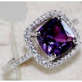 2CT Color Changing Alexandrite 925 Solid Sterling Silver Ring Jewelry Sz 6