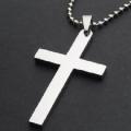 316L Stainless Steel Cross Pendant  Necklace and 60cm Ball Chain