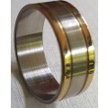 Stainless Steel Two Tone Men's Wedding Ring Size 9 (19) R½