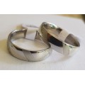 UNISEX SOLID Stainless Steel Frosted Stripe Wedding Ring Size 9  (1 ring)