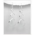 Stunning Drop Hook SOLID 925 Sterling Silver Necklace & Earrings Set PLUS FREE Chain.