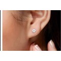 2 Pairs (1pr 2mm & 1pr 4mm) Round Cut  Clear Cz SOLID 925 Sterling Silver Stud Earrings