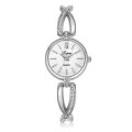Fashion Ladies Women  Silver Crystal Stainless Steel Quartz Wrist Watch