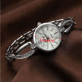 Fashion Ladies Women  Silver Crystal Stainless Steel Quartz Wrist Watch
