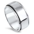 Solid Stainless Steel Men's Spinner Wedding Ring Size 10