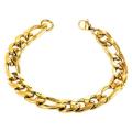 6mm  Unisex Stainless Steel Gold Filled  Figaro Men's Chain Bracelet 22cm