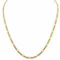 4mm Unisex Gold Filled  Stainless Steel  Figaro Chain Necklace 44cm