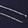 4mm  Unisex Stainless Steel  Figaro Link  Chain Bracelet 21cm