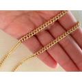 4mm  Gold Filled  Stainless Steel  Cuban link Chain Necklace 60cm