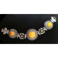 Lovely Tibetan Silver  & Resin Gemstones Bracelet
