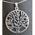 SOLID 925 Sterling Silver Tree Of Life Pendant