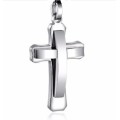 Solid Stainless Steel Cross Pendant & 4mm 56cm Cuban Link Chain Plus Free Giftbox