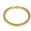 6mm  Unisex Stainless Steel Gold Filled  Cuban Link Chain Bracelet 22cm