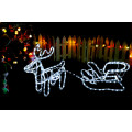 9M 3D WHITE LED  Deer & Sleigh Outdoor Christmas Reindeer Light