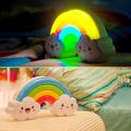 LED Rainbow Night Light Sound Voice Control Lamp for Baby Bedside + Wall Sticker