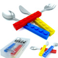 Utensil Dining Set Brick Building block Fork Spoon Knife Kid Snack & Stack