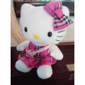 Hello Kitty.  Plush Toy Doll with pink dress, bow and little handbag!  15cm.