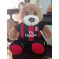 A C Milan plush bear with the classic outfit and logo.  24cm.