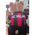 A C Milan plush bear with the classic outfit and logo.  24cm.