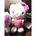 2x Hello Kitty's with Pink Love Hearts.  Plush Toy Doll!
