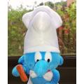 A delightful rare 'Cooking Smurf' plush toy.  24cm.