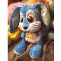 Blue Migros Bunny with light in tummy - Plush soft toy with tags. 35cm.