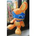 Orange Migros Bunny with mask and cape.  Super soft toy!  Special Price!!