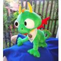 Green Funky Dragon with wings! Kaltschmid Hotels Plush Toy. 28cm.