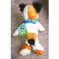 Rocky the Puppy with blue Heart Bandanna! Small plush toy by Schaffer. 20cm.