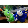 Baby`s First Caterpillar. 2 in 1 Green and Blue Reversable Soft Toy! 30cm.