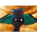 RARE Jellycat Zippy Bat Plush Soft Toy with Green Wings! 1999.