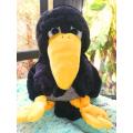 Chirpy, the Black Bird hand puppet! A Trudi soft toy. 30cm.