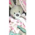 Baby`s Bunny Plush Baby Graffitis with Tags. Comfort/Toy Blanket. 25cm.