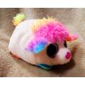 TY Beanie Teeny Tys. Floral The Rainbow Poodle Stack-able Dog Toy.