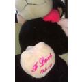 Blackie the Sheep. A cute, I love you black and white plush, soft toy. 42cm.