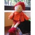 RARE HABA Soft Doll Lotta with Red Hair Blue Eyes and Freckles! 40cm.