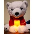 RARE! 2018 German McDonald Light Up, Plush Christmas Polar Bear! Good As New!