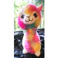 Suki the beautiful rainbow Lama plush soft toy. 35cm.