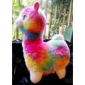 Suki the beautiful rainbow Lama plush soft toy. 35cm.
