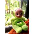 1996 Vintage Dipsy from Teletubbies Hard Face, Rattle and Mirror on Tummy. 28cm.