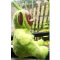 1996 Vintage Dipsy from Teletubbies Hard Face, Rattle and Mirror on Tummy. 28cm.
