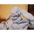 Jellycat Blue Bashful Bunny Soother. Plush Baby Comfort/Toy Blanket.