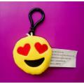 Cute In Love Emoji plastic keyholder. 7cm.