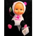 RARE Famosa Nenuco Little Doll. Mini Panda Costume with Pacifier. Tags. 18cm.